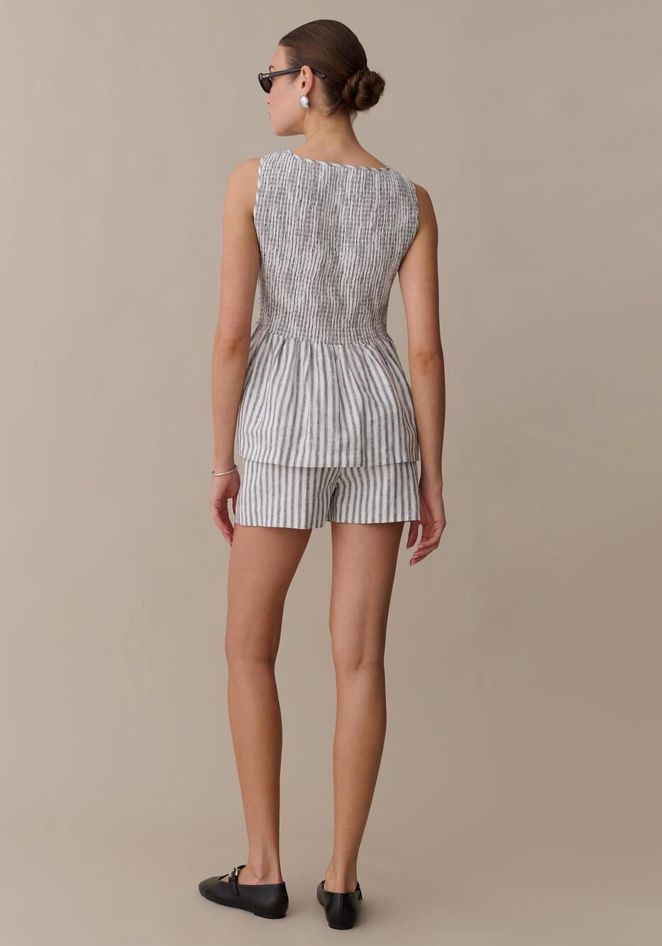 NEW FEW MODA veronica linen set in antibes stripe